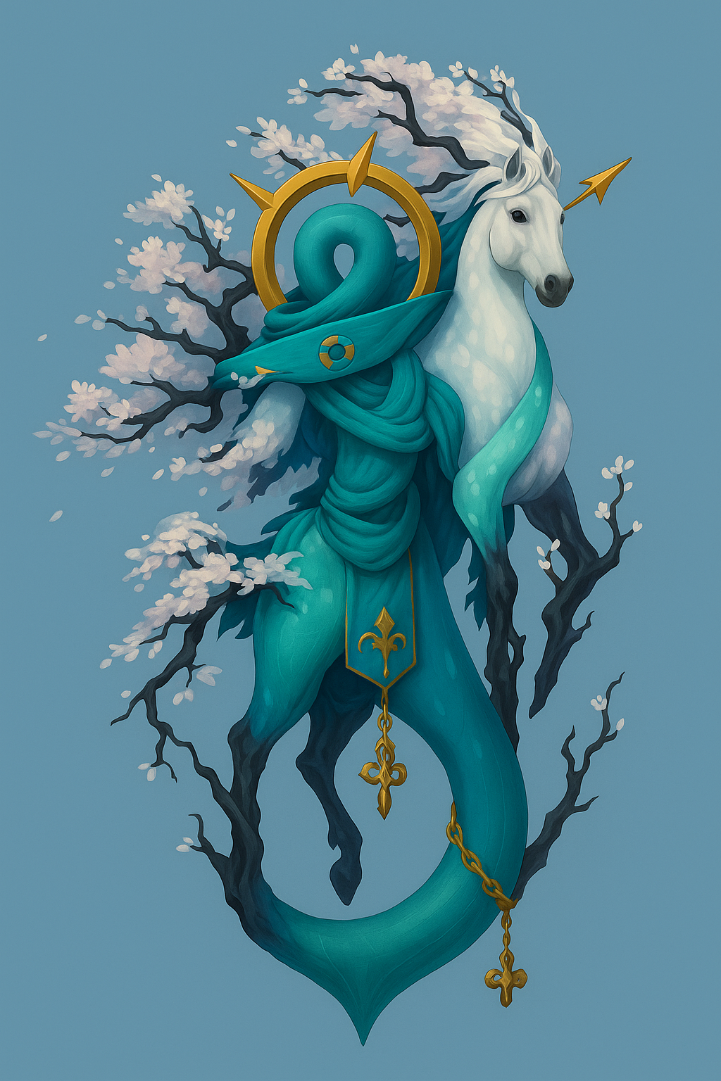 Klein Bottle Horse in blue